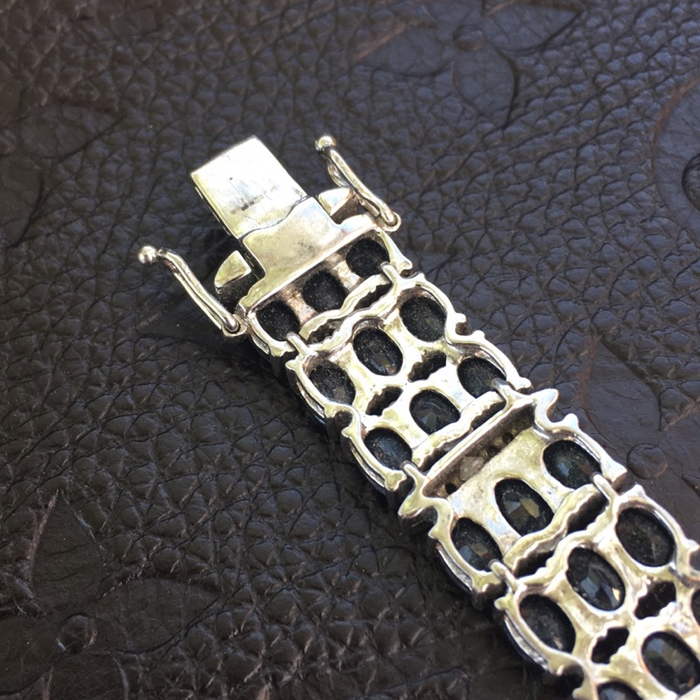 Gorgeous Sterling Silver With Sapphire 3 Raw Gems - Picture 6 of 8